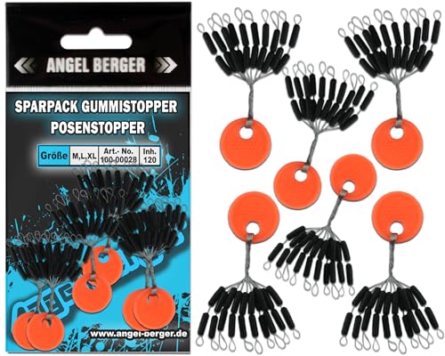 Angel-Berger Sparpack Gummistopper 120 Stück Posenstopper Schnurstopper Silikonstopper von Angel-Berger