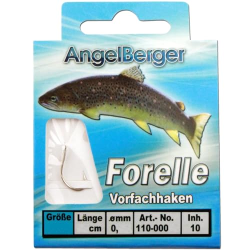 Angel-Berger Vorfachhaken gebundene Haken (Forelle/Sbirolino, Gr.10 0.20mm) von Angel-Berger