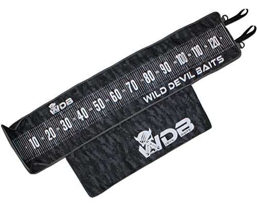 Angel-Berger Wild Devil Baits Camo Measure Mat 130cm Abhakmatte mit Maßband Predatory Fish von Angel-Berger