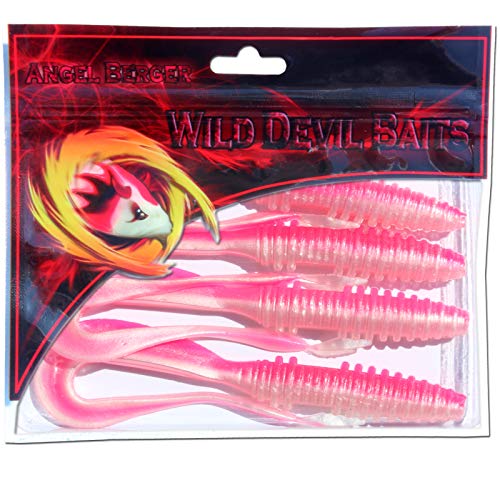 Angel-Berger Wild Devil Baits Tornado Gummifisch Twister Softbait Shad Gimmiköder (Hot Pink, 10cm) von Angel-Berger