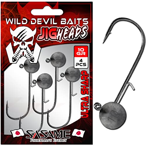 Wild Devil Baits Baitholder Japan Jig Head 4 Stück Jighaken Jigkopf Jigheads (2/0, Mix Pack) von Angel-Berger