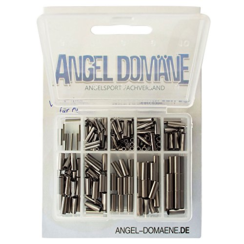 Angel Domäne Quetschhülsen Set 1-1,5-1,8-2-2,5-2,8-3mm 210 Stück von Angel Domäne