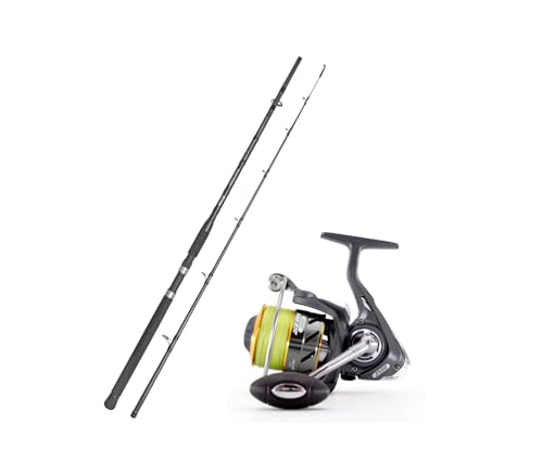 Pilk-Set:Spro Steckrute Saltix Boat 2,40m, 100-250g + James Cook Rolle Alu Pro CO 6000 Braid + Angelschnur Meeresangeln Norwegenangeln Meerescombo von Angelwelt Gerlinger