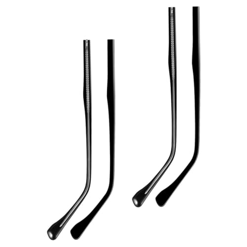 Angoily 2 Paare Schwarze Metall Ersatzbügel für Brillen Ergonomische Brillenbeine mit Druckentlastung Einfach zu Montierende Stilvolle Brillenarm Ersatzteile für Universelle von Angoily