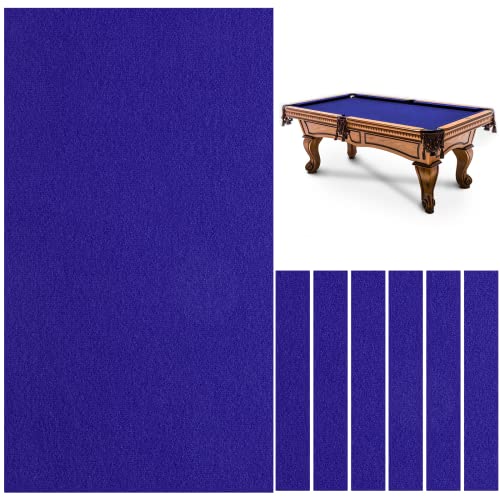 Anjetan Billard-Tischdecke, 2,6 m, Billard-Pool-Filztuch mit 6 Stoffstreifen, für 2,4 m Innen-Billard-Pooltisch (blau) von Anjetan