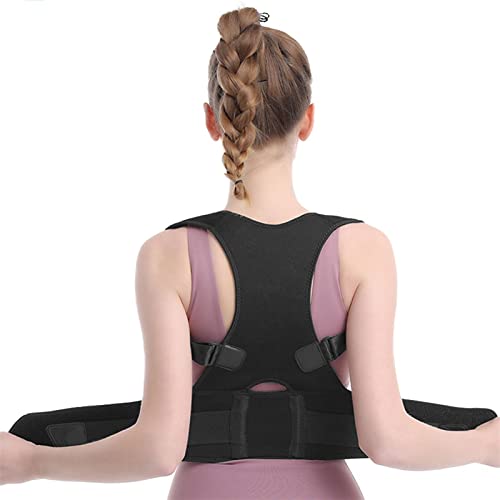 AnraM Haltungskorrektur für Frauen und Männer, atmungsaktiver Rückenstützen-Glätteisen, Rückenstützgürtel für Schlüsselbein zur Unterstützung der Wirbelsäule, Lendenwirbelsäule, Schlüsselbein und von AnraM