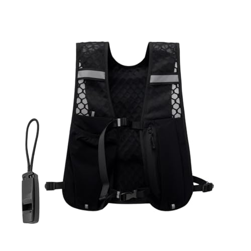 Anseom Laufweste für Damen und Herren, Multifunktionale Ultrleicht Laufrucksack mit Pfeife, Wasserdicht Reflektierend Atmungsaktiver Running Vest für Laufen Marathon Wandern Radfahren (Schwarz) von Anseom