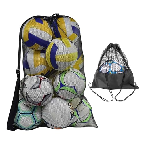 Ansodo 2-teiliges Ballsack,Extra Große Ballnetz,Netz Balltasche,netztasche,Große Tasche Ballsack mit Kordelzug und Schultergurt,für Spielzeug, Sport, Aufbewahrung, Tauchen, Outdoor von Ansodo