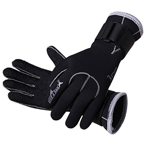 Tauchen Handschuhe, 3 mm Neopren rutschfeste Handschuh Winter Wasser Sport Equipment Supplies für Windsurfen, Surfen, speerfischen, Schnorcheln, Wassersport, Fischer, Wasserski von Antcher