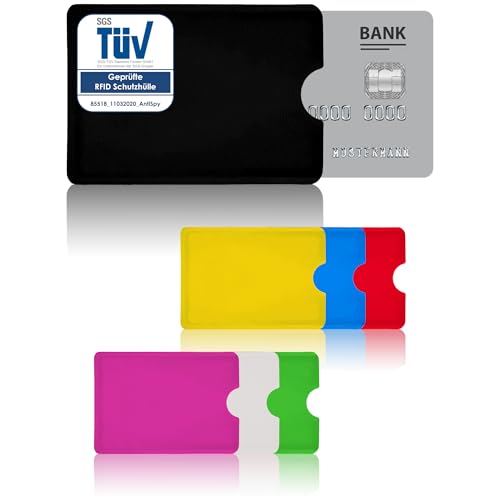 AntiSpyShop RFID Schutzhüllen, TÜV geprüft, NFC Blocker - Kreditkarte, Bank EC Karte (7er Set) von AntiSpyShop