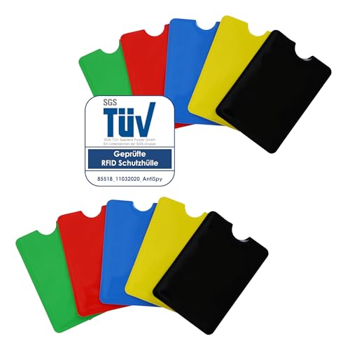 AntiSpyShop RFID Schutzhüllen, TÜV geprüft, NFC Blocker - Kreditkarte, Bank EC Karte Abschirmung - 10er Pack von AntiSpyShop