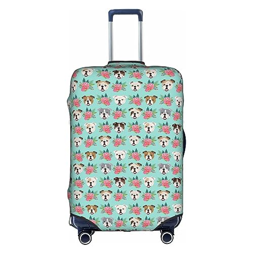 Anticsao Gepäckabdeckung mit Hunde-Aufdruck, elastisch, Reisegepäckschutz, Spandex, passend für 45,7 - 71,1 cm Gepäck, weiß, xl von Anticsao