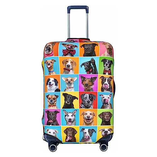 Anticsao Gepäckabdeckung mit niedlichem Hunde-Collage, waschbare Kofferbezüge, modische Gepäckabdeckung, kratzfester Koffer-Schutz, niedliche Hunde-Collage, Größe M, 1 von Anticsao
