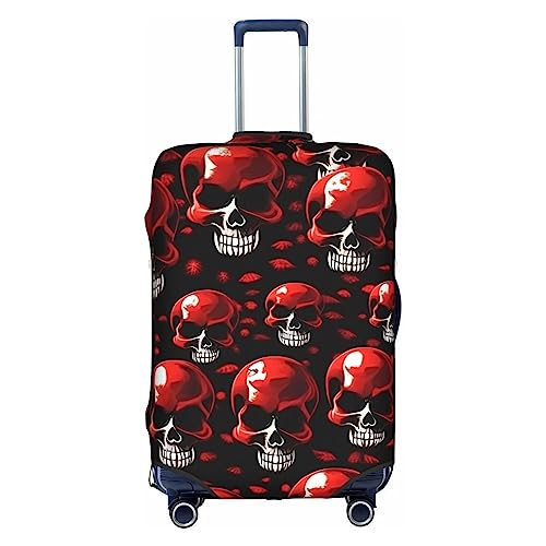 Anticsao Gepäckabdeckung mit rotem Skelett-Druck, elastisch, Reisegepäckschutz, Spandex, passend für 45,7 - 71,1 cm Gepäck, weiß, xl von Anticsao