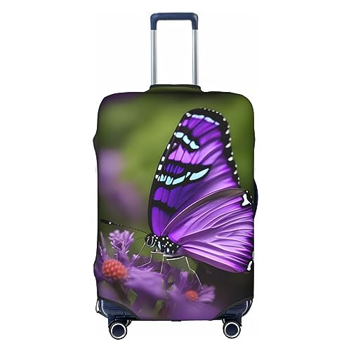 Anticsao Reisekoffer, Unisex, elastisch, Motiv: Schmetterling, Violett, 45,7 - 53,3 cm, weiß, L von Anticsao