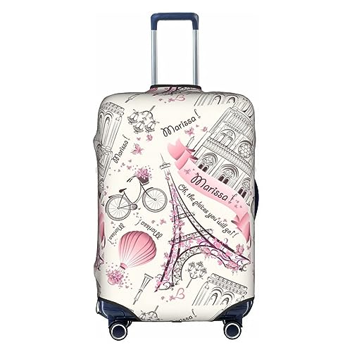 Anticsao Romantischer Reisekoffer, Motiv: Paris, Schmetterling, personalisierbar, elastisch, 45,7 - 53,3 cm, weiß, L von Anticsao