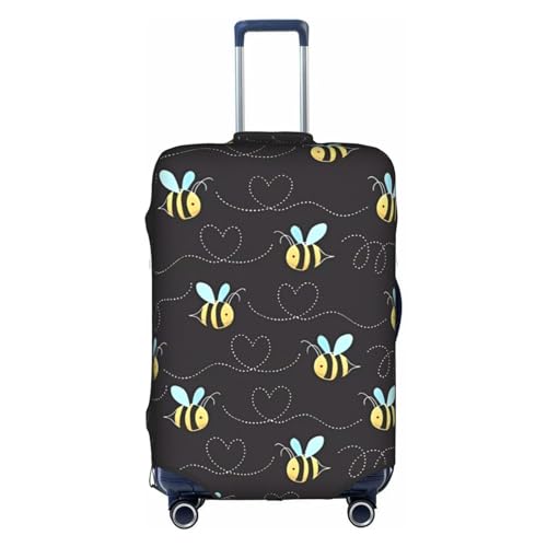 Cartoon-Koffer-Schutzhülle mit Bumblebee-Motiv, kratzfest, 45,7 - 81,3 cm, geeignet für Reisen, Geschäftsreisen, weiß, xl von Anticsao