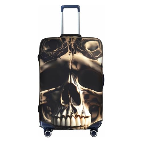 Gepäckabdeckung mit Totenkopf-Motiv und Knochen-Motiv, elastisch, für 45,7 - 71,1 cm (18 - 28 Zoll) Gepäck, weiß, S von Anticsao