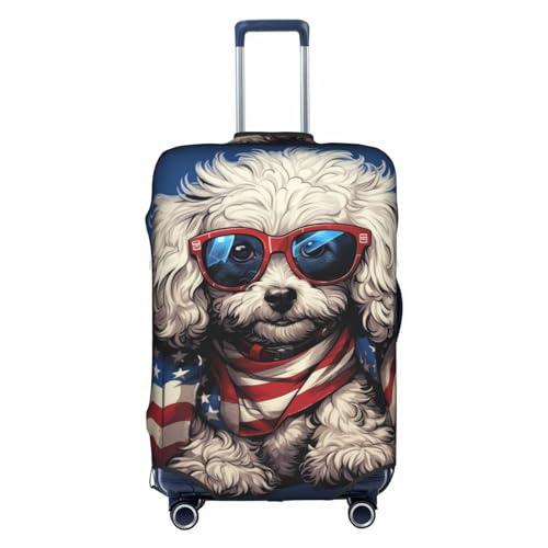 Hundetasche mit Sonnenbrille, Trolley-Koffer-Schutzhülle, kratzfest, Gepäckschutz, 45,7 - 81,3 cm, geeignet für Reisen, Geschäftsreisen, weiß, xl von Anticsao