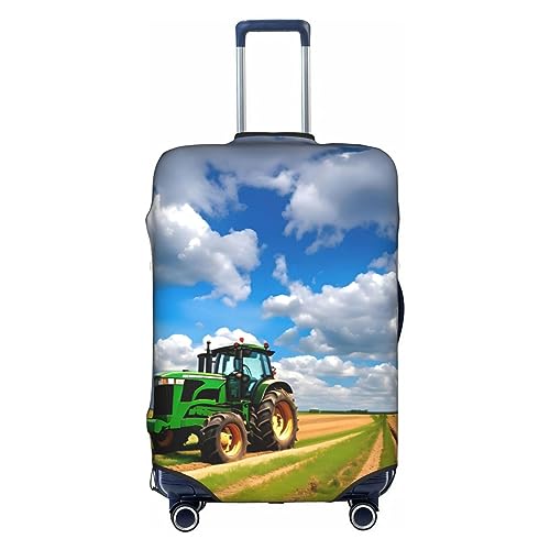 Reisekoffer, Motiv: Traktor unter blauem Himmel und weißen Wolken, personalisierbar, Unisex, elastisch, 45,7 - 53,3 cm, weiß, xl von Anticsao