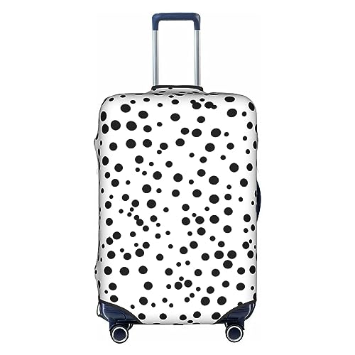 Trolley-Koffer-Schutzhülle, gepunktet, kratzfest, 45,7 - 81,3 cm, geeignet für Reisen, Geschäftsreisen, Schwarz und Weiß, weiß, M von Anticsao