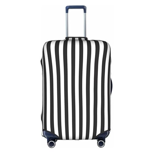 Trolley-Koffer-Schutzhülle, schwarz und weiß gestreift, kratzfest, 45,7 - 81,3 cm, geeignet für Reisen, Geschäftsreisen, weiß, M von Anticsao
