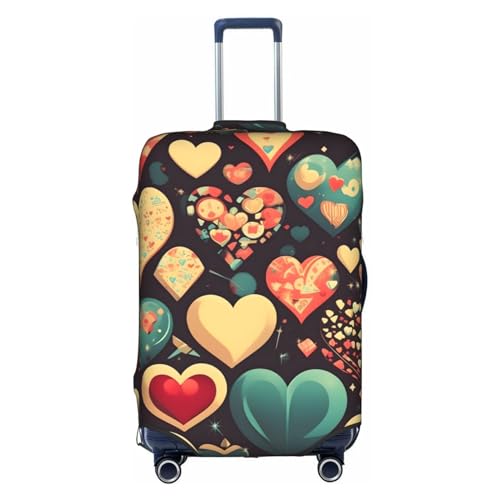 Trolley-Koffer-Schutzhülle mit Herzmotiv, kratzfest, 45,7 - 81,3 cm, geeignet für Reisen, Geschäftsreisen, weiß, xl von Anticsao