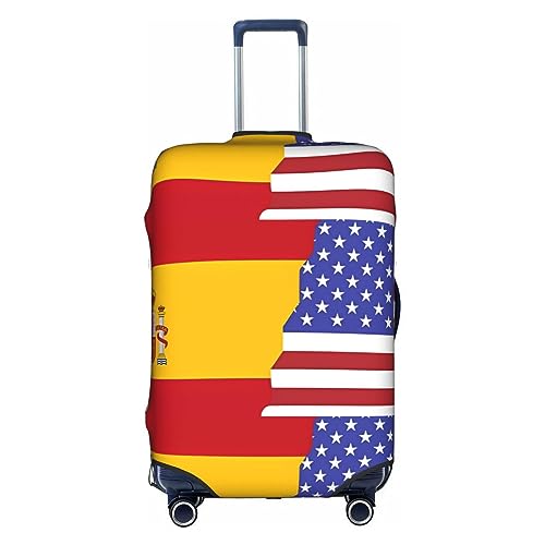 Trolley-Koffer-Schutzhülle mit amerikanischer Spanien-Flagge, kratzfest, 45,7 - 81,3 cm, geeignet für Reisen, Geschäftsreisen, weiß, xl von Anticsao