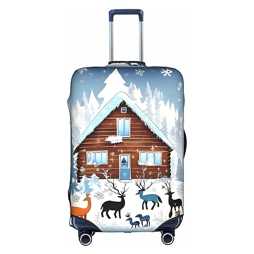 Winter Fawn Trolley-Koffer-Schutzhülle, kratzfest, Gepäckschutz, 45,7 - 81,3 cm, geeignet für Reisen, Geschäftsreisen, weiß, L von Anticsao