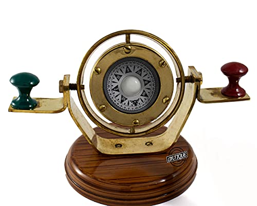 Antique Vibes Schiffskompass aus Messing, nautischer Kompass, Boot, Navigation, Seemannsgeschenk, Tischdekoration, Sammlerstück von Antique Vibes