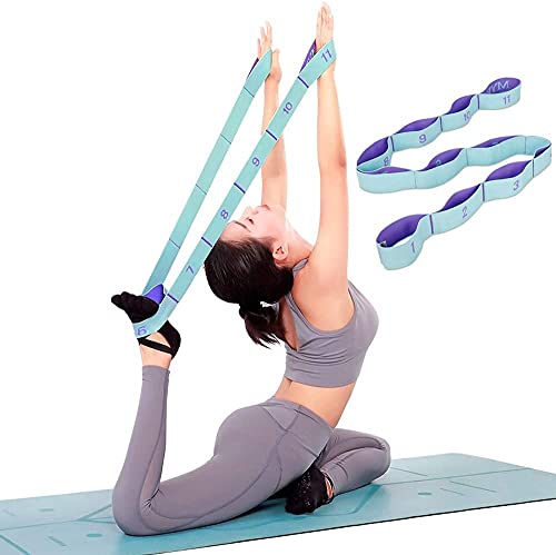 Anvin Yoga-Gurt, Übungsband, elastische Übungsbänder mit 11 Ringen, geeignet für Yoga, Pilates, Physiotherapie, Fitnessstudio zu Hause von Anvin