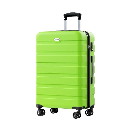 AnyZip Hartschalen-Koffer Reisekoffer Leichtgewicht Trolley PC ABS Rollkoffer mit TSA-Schloss und 4 Rollen（ApfelGrün,Mittlerer Koffer） von AnyZip