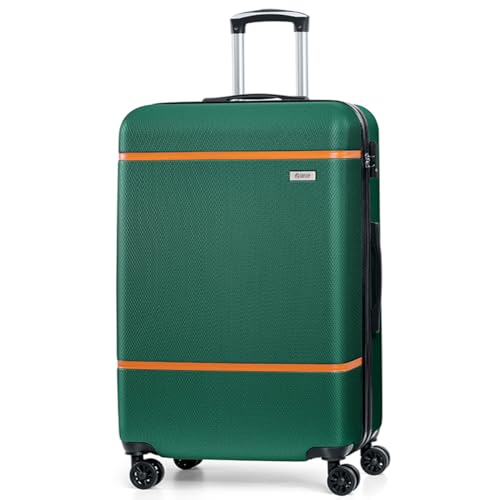 AnyZip Koffer Groß Hartschalenkoffer Leicht Trolley ABS + PC Reisekoffer mit Rollen 4 Räder TSA Schloss(XL, Dunkelgrün) von AnyZip