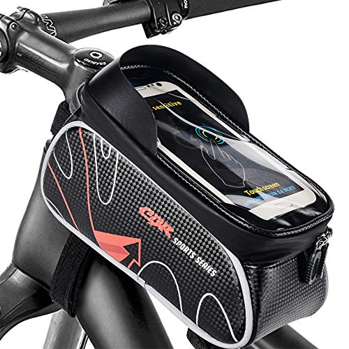 Aolex Fahrrad Rahmentasche,Wasserdicht - Fahrrad Handyhalterung Fahrradtasche mit Fingerabdrucksensor für Smartphone unter 6 Zoll von Aolex