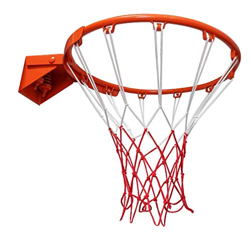Aoneky Basketballkorb Φ45 cm mit mit Nylonnetz und 2 Druckfedern, 18mm massivem Stahlring, Basketballring Wandmontage für Garten Indoor-Outdoor-Basketballtraining von Aoneky