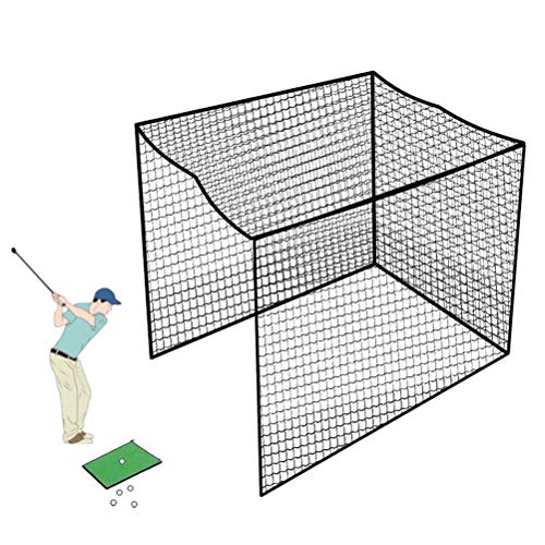 Aoneky GolfKäfignetz 3Mx3Mx3M, quadratisches Gitter 2,5x2,5 cm, Seil 3mm - Übungskäfig für Golf, Baseball, Kickball, Hockey Outdoor Indoor Garten (OHNE Rahmen) von Aoneky