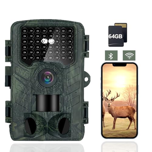Aoomoon Wildkamera,60MP 4K Video Wildkamera mit Handyübertragung App,0.2s Schnelle Trigger Nachtsichtgerät, Wildtierkamera mit Bewegungsmelder Nachtsicht von Aoomoon