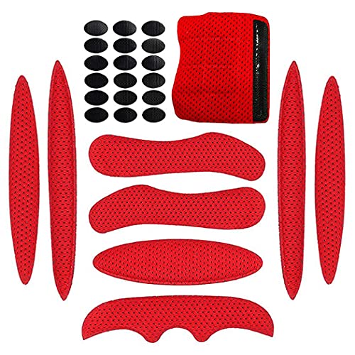 AOUTACC Helm-Polster-Set, 27-teilig, Fahrrad-Ersatz-Schaumstoff-Pads, Sets für Fahrrad, Motorrad, Fahrradhelm, Zubehör – Rot von Aoutacc