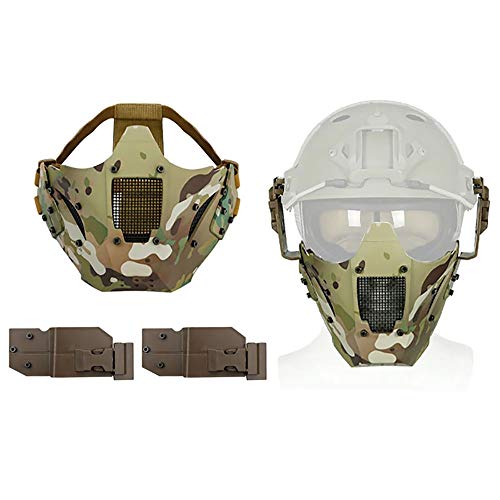 Aoutacc Airsoft Halbmaske Stahlgeflecht für CS/Jagd/Paintball / Shooting, CP von Aoutacc