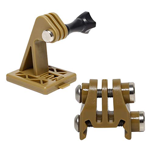 Aoutacc Picatinny Schienen Airsoft Gun Rail Mounts oder Helm Bagger Mounts Bracket Adapter für GoPro Action (2Tan) von Aoutacc