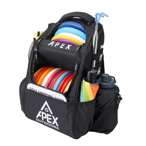 Apex Outdoors Discgolftasche, Discgolf-Rucksack mit 21+ Disc-Kapazität, langlebige und leichte Frisbee-Golftaschen mit mehreren Aufbewahrungstaschen von Apex Outdoors