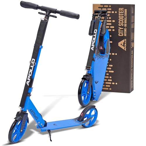 Apollo Artemis City Roller - Höhenverstellbarer Scooter für Kinder, Teens und Erwachsene, Tretroller mit großen Rädern, Cityroller, handlich, klappbarer Scooter für Kinder ab 6 Jahre von Apollo