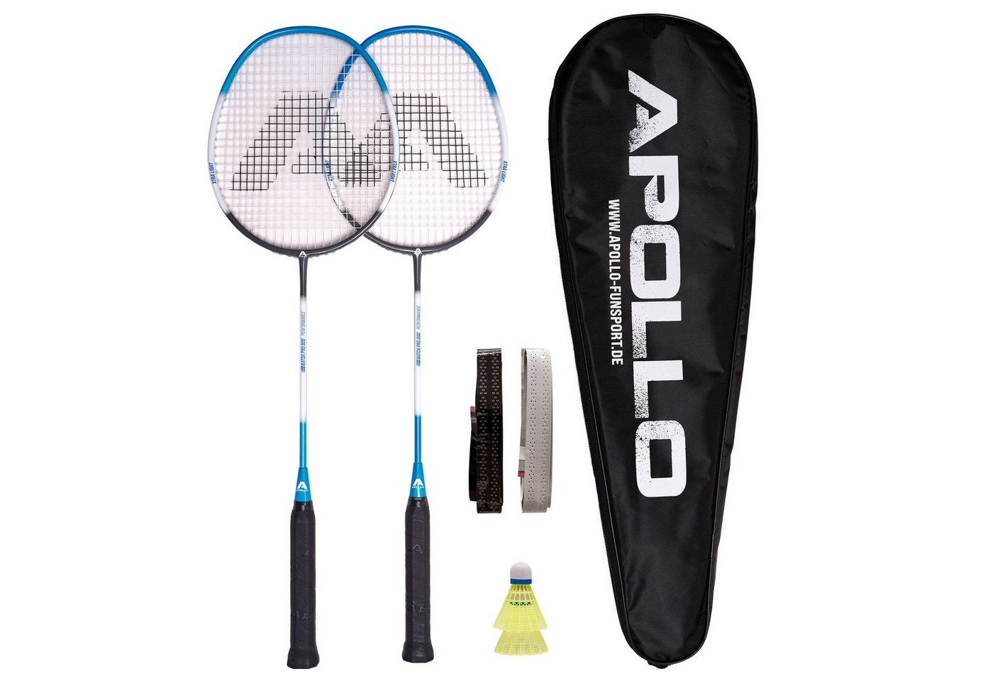 Apollo Badmintonschläger Badminton Set Badminton Match Pro 800, (Set, inkl. 2 Bällen und Tragetasche), inkl. 2 Bällen und Tragetasche von Apollo