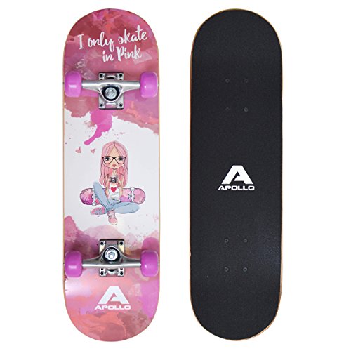 Apollo Kinder Skateboard, | kleines Komplett Board mit ABEC 3 Kugellagern und Aluminium Achsen | Coole Designs für Kinder | Cruiser Boards für Mädchen und Jungs | Kinder Skateboard ab 3 Jahre von Apollo