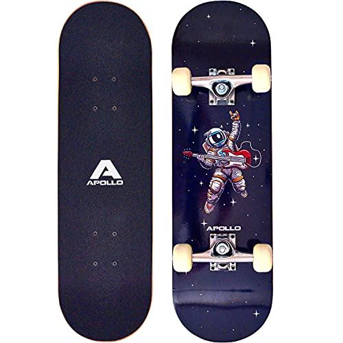 Apollo Kinder Skateboard, kleines Komplett Board mit ABEC 3 Kugellagern und Aluminium Achsen - Holzboard - Coole Designs für Kinder und Jugendliche - Cruiser Boards für Mädchen und Jungen von Apollo