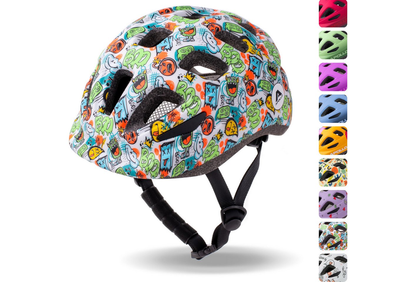 Apollo Kinderhelm Fahrradhelm, Kinder & Jugendliche, Multisport-Helm, verstellbar, ab 3 Jahren von Apollo