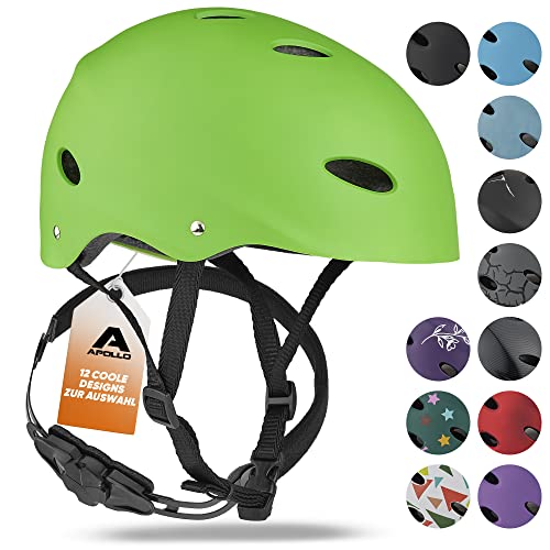 Apollo Skate-Helm/Kinder-Helm - Verstellbarer Skateboard, Scooter, BMX-Helm, mit Drehrad-Anpassung geeignet für Kinder, Erwachsene, in verschiedenen Größen und Farben von Apollo