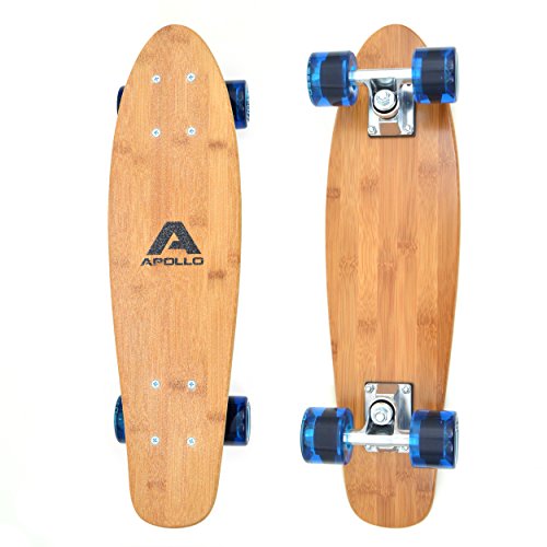 Apollo Fancy Skateboard, Vintage Mini Cruiser | Komplett, 22.5inch | Mini-Board mit Holz Deck | Mini Skateboard mit und ohne LED Wheels | Skateboard Kinder ab 8 Jahre Altersempfehlung von Apollo