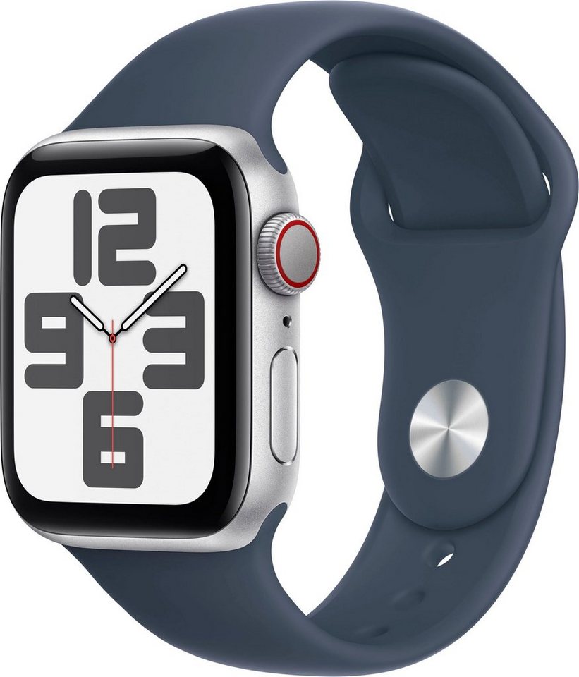 Apple Watch SE GPS 40 mm Aluminium + Cellular S/M Smartwatch (4 cm/1,57 Zoll, Watch OS 10), Sport Band von Apple