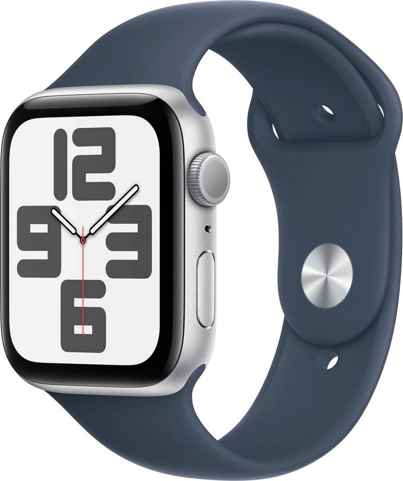 Apple Watch SE GPS 44 mm Aluminium M/L Smartwatch (4,4 cm/1,73 Zoll, Watch OS 10), Sport Band von Apple